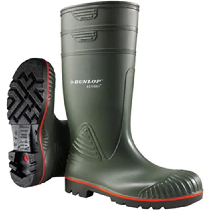 Dunlop ACIFORT Gummistiefel S5, Sicherheitsstiefel mit Stahlkappe und Durchtrittschutz, grün, Gr. 49/50 – Bild 1
