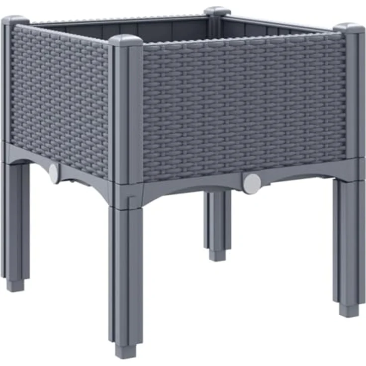 vidaXL Pflanzkasten mit Beinen Grau 40x40x42 cm PP – Bild 4