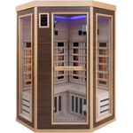 Dewello Infrarotkabine MONTREAL 120 Wärmekabine für 1 Person, 6 Vollspektrumstrahler, mit Farblichttherapie, Ionisator und Aromatherapie, Multimedia und USB-Anschluss, Ebenholz-Optik