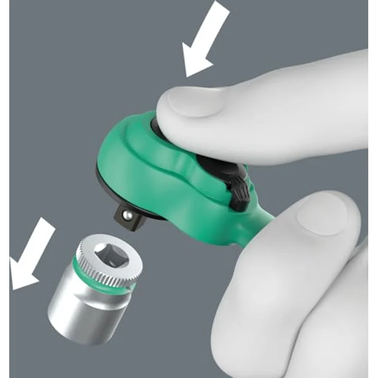Wera 8100 SA 14 Zyklop Comfort Knarrensatz, 28-teiliges Bit- und Steckschlüsselset mit schlanker Knarrenform und textilem Aufbewahrungsbehälter – Bild 8