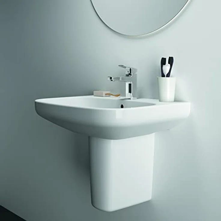 Ideal Standard I.Life A Waschbecken 600 mm Einloch, Weiß - Armaturöffnung und Überlaufloch, kombinierbar mit Säule und Halbsäule – Bild 4