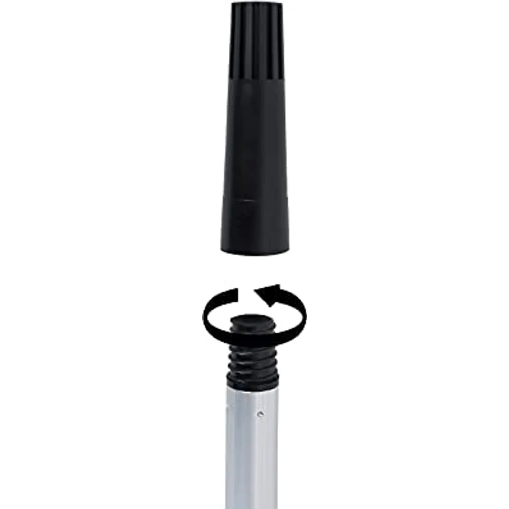 Pullach Hof Teleskopstiel Teleskopstange 6 Meter mit Adapter inkl. Dreieckbesen Aufsatz & Winkel, (1-St) - Ausziehbar auf 6m, inkl. Eckbesen Aufsatz, italienisches Gewinde – Bild 6