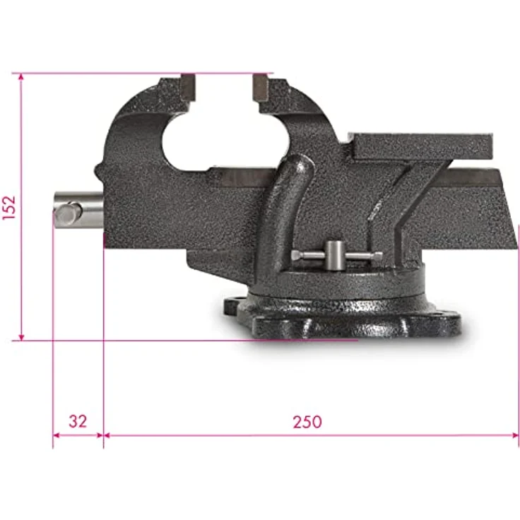EBERTH Schraubstock Gusseisen mit Amboss, 150mm Backenbreite, 360° drehbar, 100mm Spannweite, 152mm Höhe, ideal für diverse Arbeiten – Bild 4