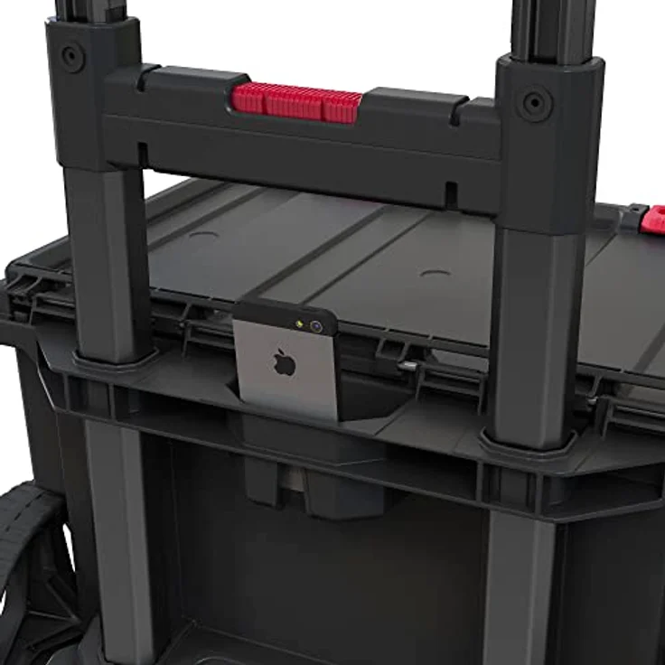 Keter Curver Box on Stack'n'Roll Wheels, Werkzeugkoffer aus robustem Technopolymer mit Rollen, platzsparendes Stapeldesign – Bild 8