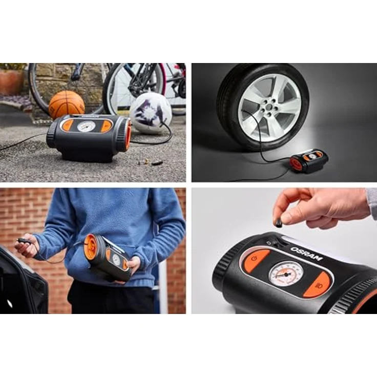 OSRAM OTI2110 Kompressor TYREinflate 2110, schnelles Aufpumpen unter 4 Minuten, ergonomisches Design mit 3 m Stromkabel und 60 cm Luftschlauch – Bild 10