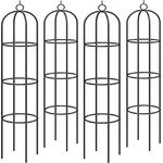 Gardebruk® 4X Rosensäule 200x40cm Metall Schwarz Wetterfest Garten Rankgitter Rankhilfe Ranksäule Gartensäule