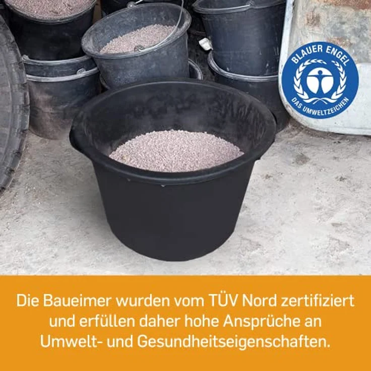 Hossi's Wholesale - 5 Stk. 40 Liter Mörtelkübel Baueimer Mörteleimer Putzeimer Maurereimer Eimer - 5 Mörtelkübel – Bild 8