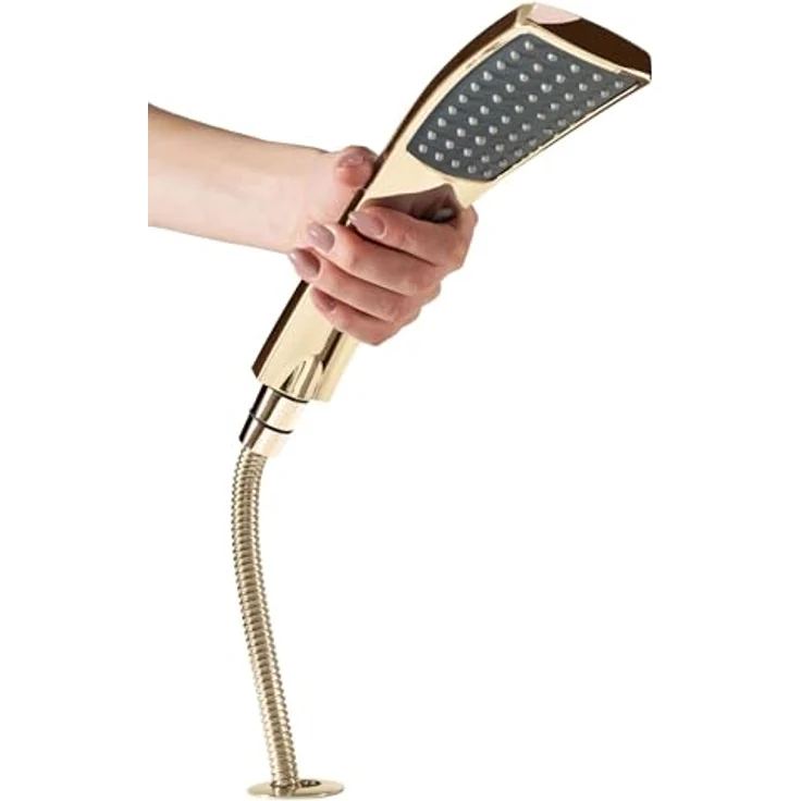 Rea Badewannenarmatur RIVEN GOLD, Einhebel Wannenarmatur mit Handbrause, Messing, goldfarben, Höhe 240 mm – Bild 4