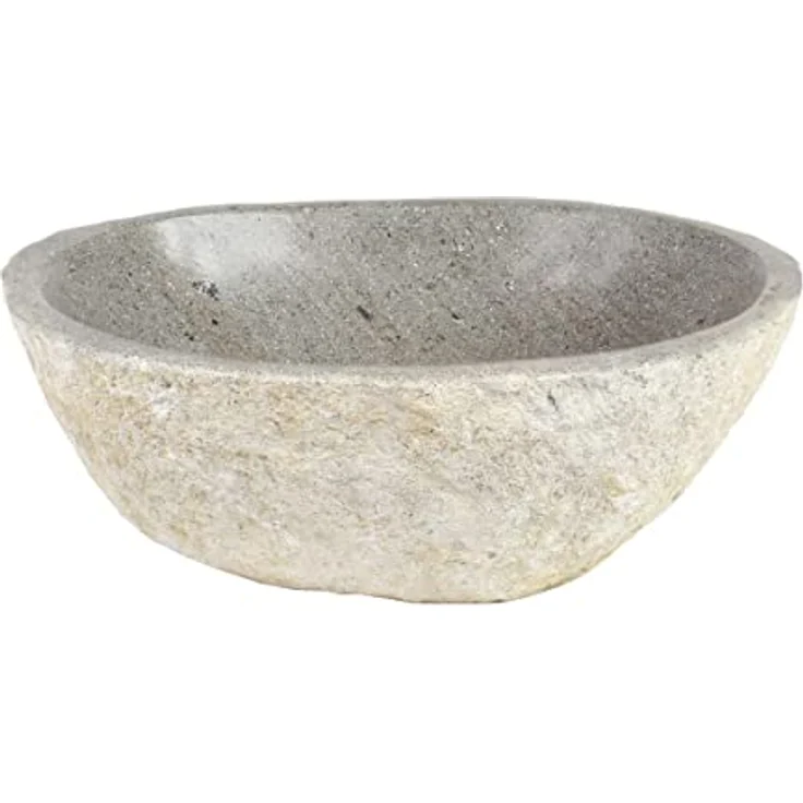 Oriental Galerie Vogeltränke frostfest + UV-Best. Naturstein Garten Vogelbad Wasserschale Wassertränke f. Vögel u. Insekten Stein Vogel-Schale Trinkstein Flussstein frostsicher Gartentränke 20-30cm – Bild 3