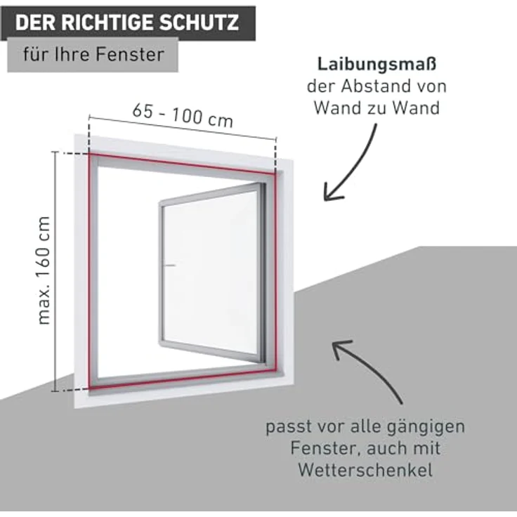Windhager Insektenschutzrollo PLUS, transparent, verschraubt, Individuell zuschneidbar, BxH: 100x160 cm – Bild 4