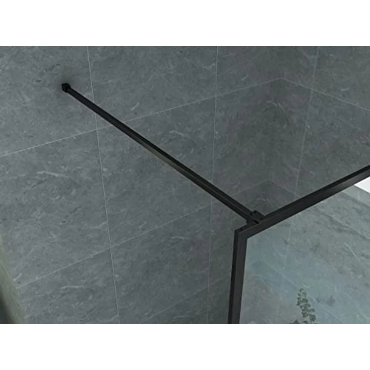 Aloni Walk-in-Dusche RECO120, Einscheibensicherheitsglas mit NANO-Beschichtung, Komplettrahmen, Klar-Glas, Schwarz-Matt - Preisvergleich – Bild 4