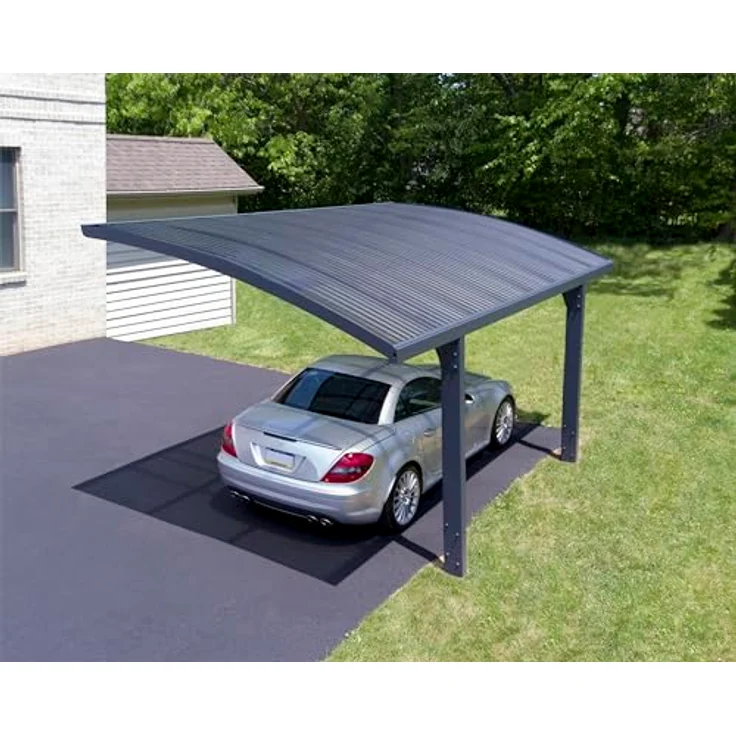 Palram Canopia Carport Bausatz Arizona Wave 495 x 289cm, Einzelcarport aus rostfreiem Aluminium mit Polycarbonat-Dach in Anthrazit, witterungsbeständig und wartungsfrei – Bild 5
