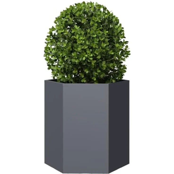 vidaXL Pflanzkübel 2 STK. Anthrazit Sechseckig 46x40x45 Stahl, witterungsbeständig und mit viel Platz – Bild 5