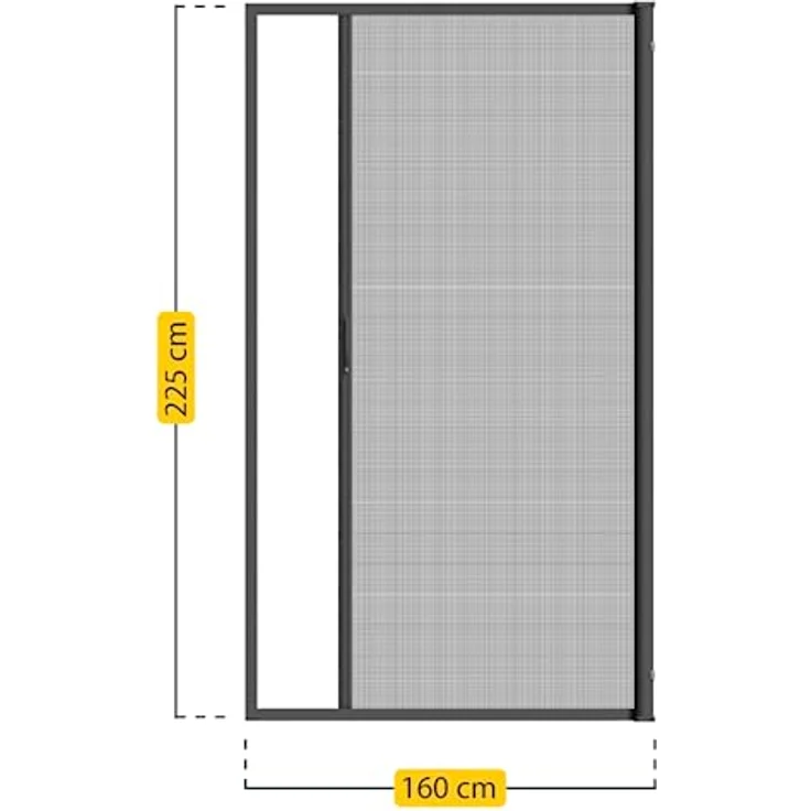 Schellenberg 70897 Balkontür Rollo, Insektenschutzrollo Tür, Fiberglasgewebe, individuell kürzbar, 160 x 225 cm, Anthrazit – Bild 3