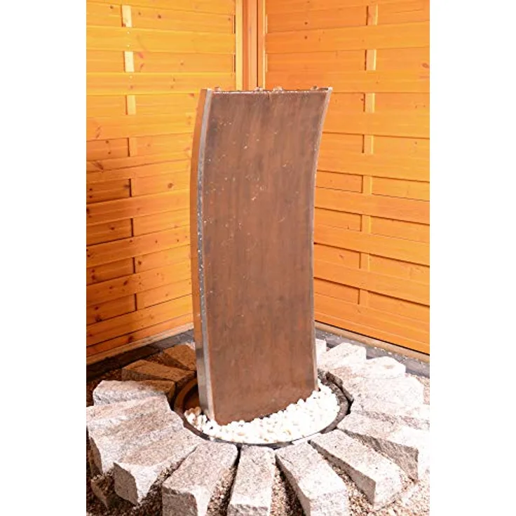 KÖHKO® Wasserwand Mexiko, LED-Beleuchtung, Höhe 119 cm, Cortenstahl, geschlossener Wasserkreislauf, Springbrunnen 31003