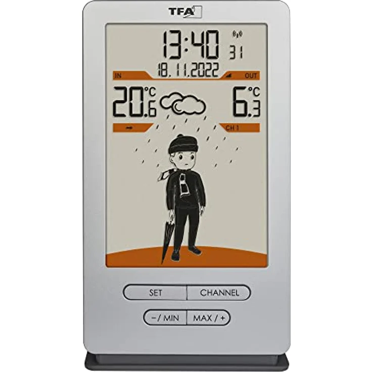 TFA Weather Jack, Wetterstation mit 28 Bekleidungsvarianten, Silber – Bild 3