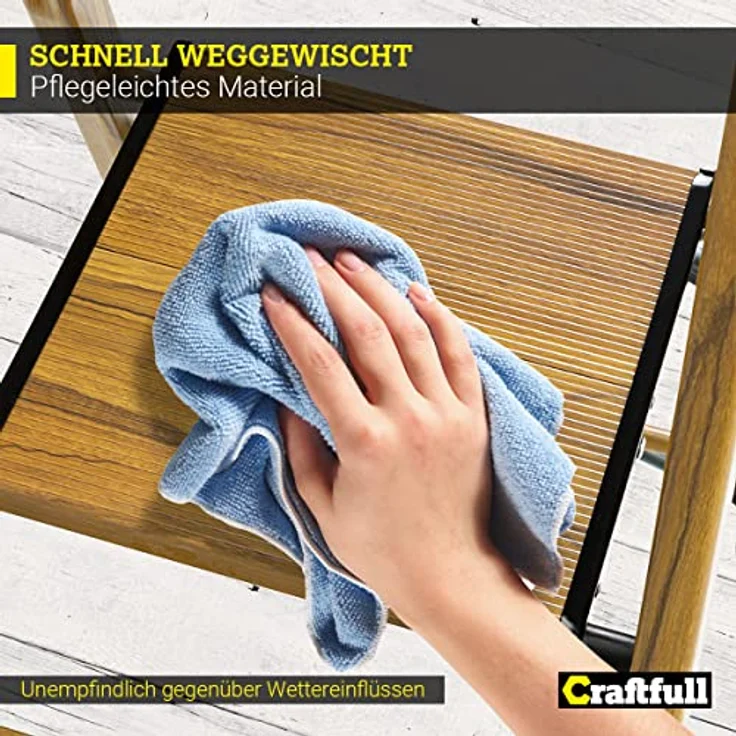 Craftfull Stehleiter CF-133A Aluminium-Haushaltsleiter klappbar Holzoptik (2 Stufen Holz Edition) – Bild 5