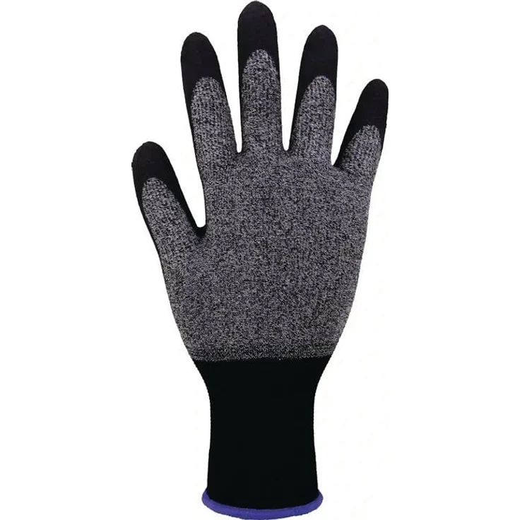 ASATEX Feinstrickhandschuh HIT-200 Gr.9, grau/schwarz, hohe Abriebfestigkeit, wasserabweisende Beschichtung, EN 388, EN 21420:2020 PSA II, Sanitized® Hygienefunktion