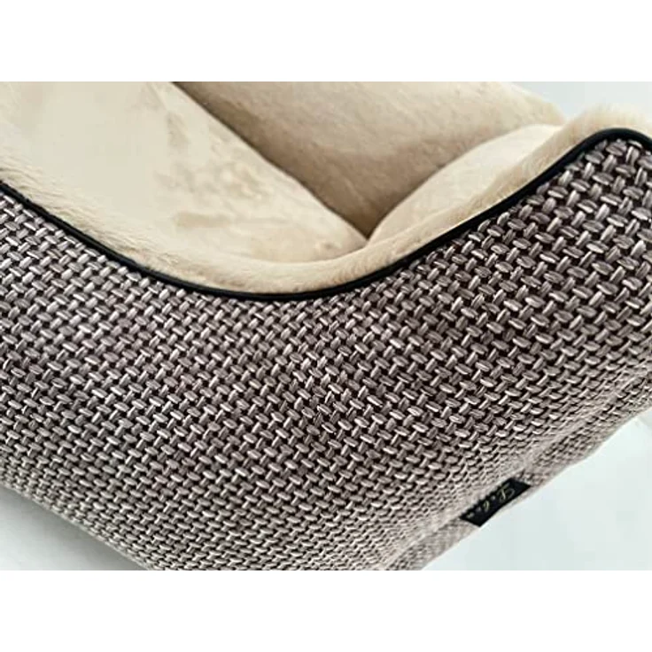 Lebon - Hundebett Louis Plus - 3 Größen - 80cm, 100cm und 120cm - Orthopädisch - Hochwertig und Made in EU - 3 Farben - 3 Größen - Kuschlweich - Hoher Rand - Waschbar - Bester Liegekomfort (M, Braun) – Bild 2