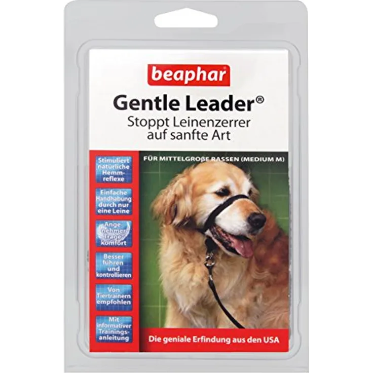 Gentle Leader® für Hunde | Erziehnungshilfe für Leinenzerrer | Besser führen & kontrollieren | Trainings-Halsband für Hunde | Farbe: Schwarz | Größe M