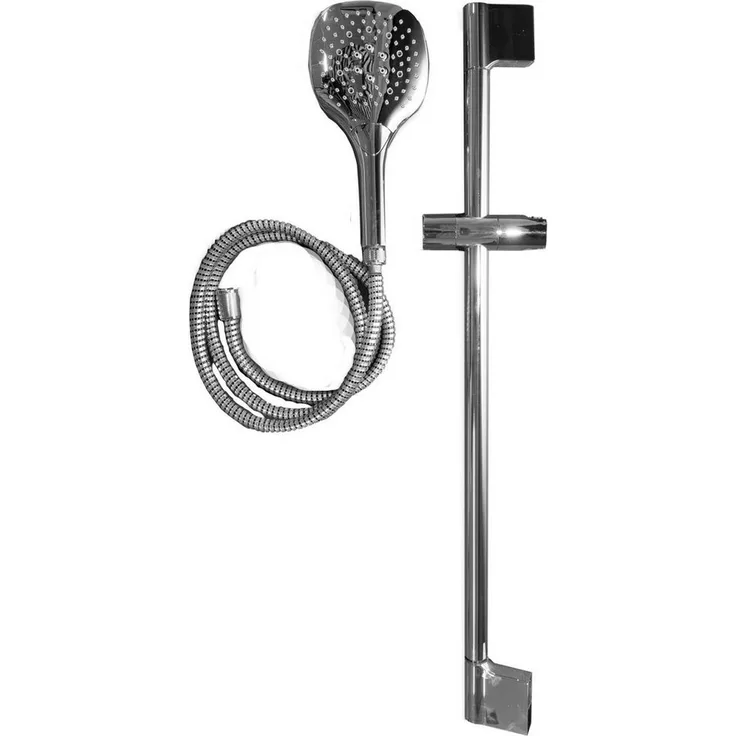 Primaster Brausegarnitur Kreta chrom, Duscharmatur mit 3 Strahlarten, 73 cm Edelstahl