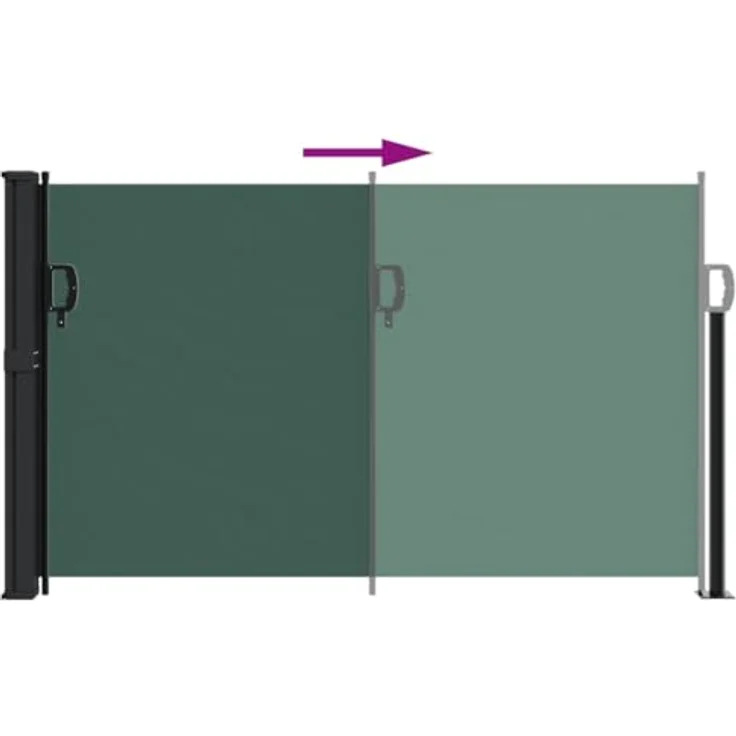 vidaXL Seitenmarkise, Sichtschutz Ausziehbar, Windschutz Sonnenschutz für Garten Balkon Terrasse, Seitenrollo Seitenwandmarkise, Dunkelgrün 120x600cm – Bild 5