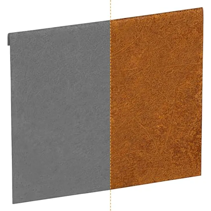 IRKA 1030-001, Verbinder für Rasenkantenband aus Cortenstahl, 1 mm stark, lückenlose Beeteinfassung, Höhe 15 cm