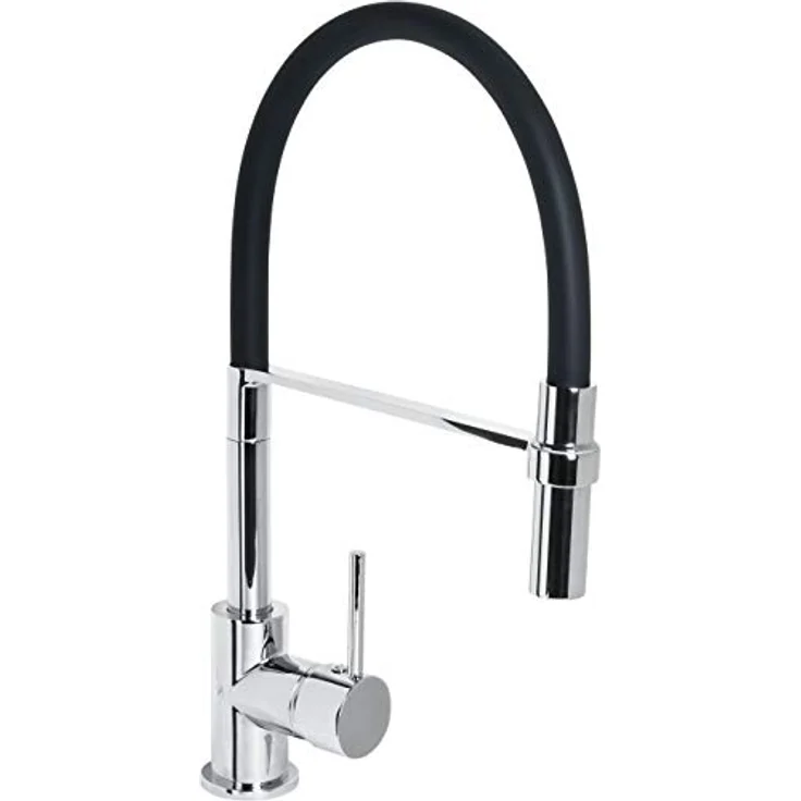 CORNAT Spültischarmatur Druckgusskörper, chrom - 360° schwenkbarer Silikon-Auslauf mit Brause-Arretierung, hochdruckbeständig, wasserfester Wasserhahn – Bild 1