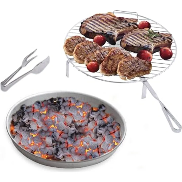 Alfa Forni BBQ501, Grillbesteckset mit drehbarem Grillrost und Grillzange, 37 cm, für Holz- und Gasöfen – Bild 2