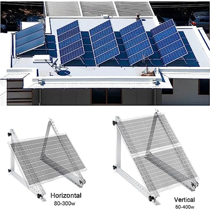 GLIESE Solarmodul Halterung 114CM Photovoltaik Universal Solarmodul - Einstellbar 0-90° für 100W-600W Solarmodule (2 Paar) – Bild 4