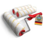 mako Farbroller EASYPAINT Premium, 4-teiliges Set mit 3 Goldfaden-Malerwalzen (23 cm), antitropf und nahezu fusselfrei, ergonomischer Rollerbügel, kompatibel mit mako EASYREACH Teleskoproller