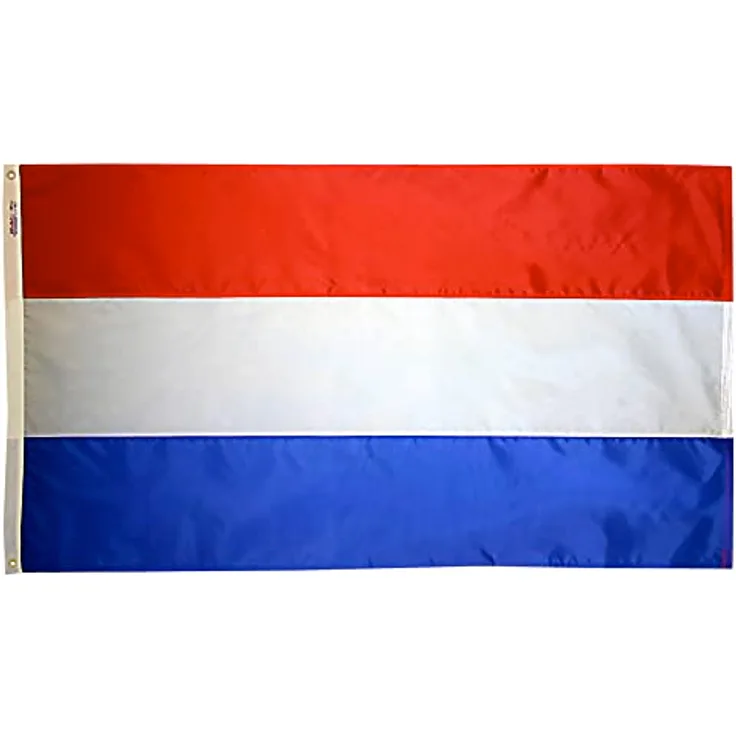 Annin Flagmakers Model 195990 Netherlands Flag 3x5 ft. Nylon SolarGuard NYL-Glo 100% Made in USA to Official United Nations Design Specifications.