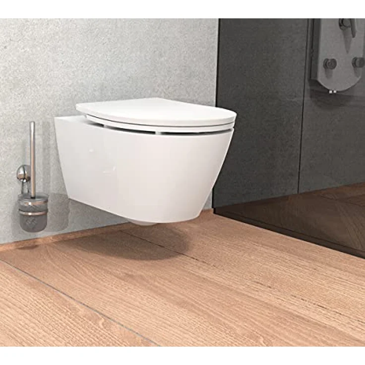 EISL BA0205 Klobürste Wandmontage, Klobürstenhalter ohne Bohren, Toilettenbürstenhalter Wand, WC Bürste Garnitur, Toilettenbürste hängend, WC-Bürstenhalter, Chrom – Bild 5
