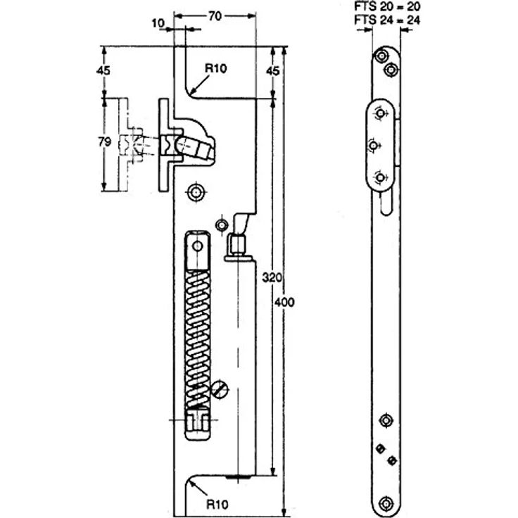 G-U Falz-Türschliesser GU FTS, einstellbar, unsichtbar, für Zimmertüren bis 140° Öffnungswinkel, Aluminiumgehäuse, für Holz- und Metalltüren – Bild 4