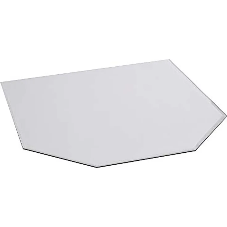 FIREFIX 1952/2 Glasbodenplatte, Sechseck-Bodenplatte aus 8 mm Sicherheitsglas ESG mit 20 mm Facettenschliff, Hitzeschutz für Ofen, 1.000 x 1.100 x 825 mm