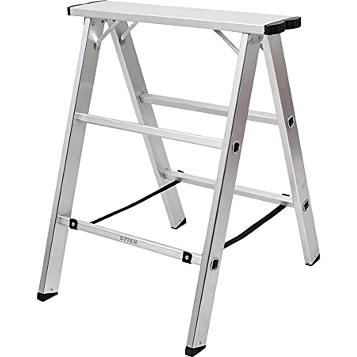 STIER Aluminiumbock 150kg, 75 cm breit, 80 cm hoch, klappbar, verzinkte Scharniere, inklusive Nylongurte zur Absicherung – Bild 1