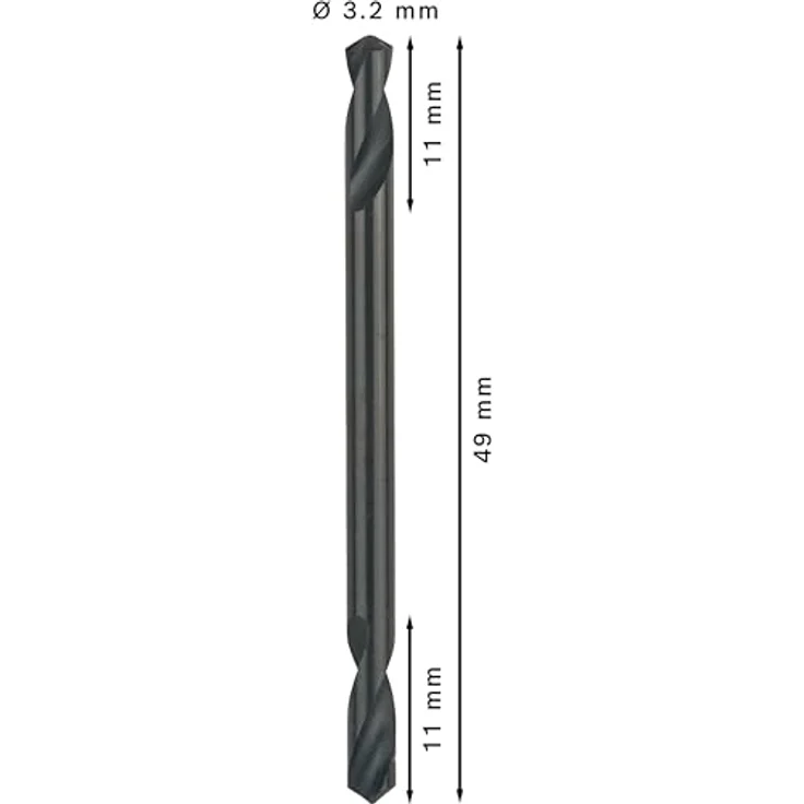 Bosch Accessories 2608597584 HSS Doppelendbohrer, 3.2mm Durchmesser, 49mm Gesamtlänge, geschliffen, Zylinderschaft, 10 Stück – Bild 3