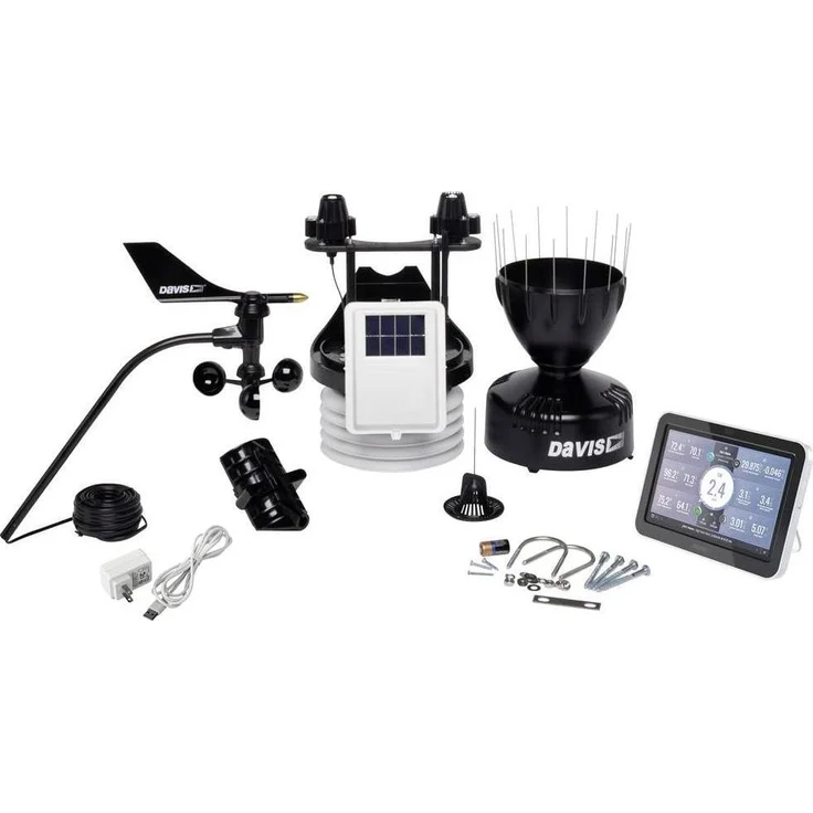 Davis Vantage Pro 2 Plus 6262 EU, Funk-Wetterstation mit Wind, Regen, UV-Sensoren, Schwarz-Weiß