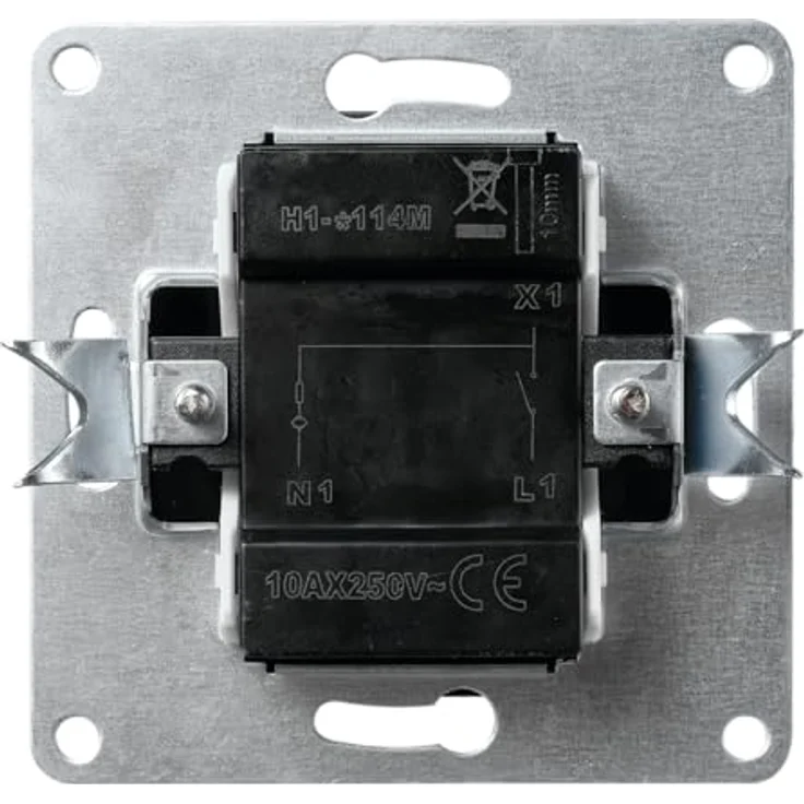 McPower Schalter Flair mit Orientierungsleuchte, 250V~/10A, Unterputz-Montage, anthrazit, IP20, zeitgemäßes Design für Innenräume – Bild 2