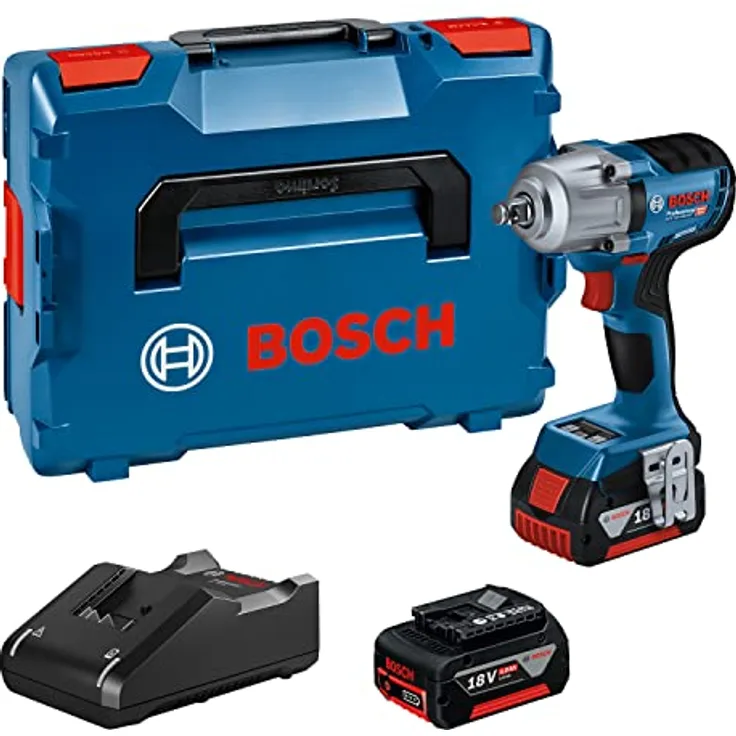 Bosch Professional 18V System Akku Drehschlagschrauber GDS 18V-450 HC (Anziehmoment 450 Nm, Losbrechmoment 800 Nm, blau)