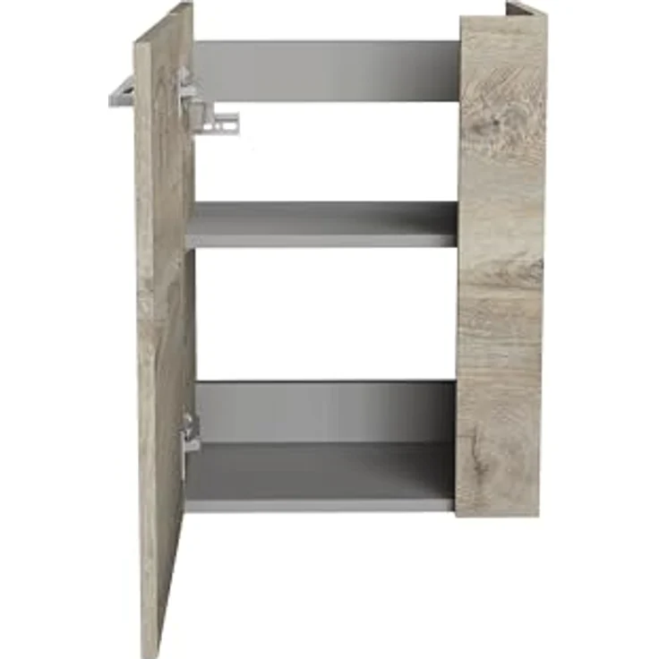 FACKELMANN SBC STANFORD Gäste WC Set 2-teilig, Waschbecken mit Unterschrank, 45 cm, Braun hell, feuchtraumoptimiert – Bild 4