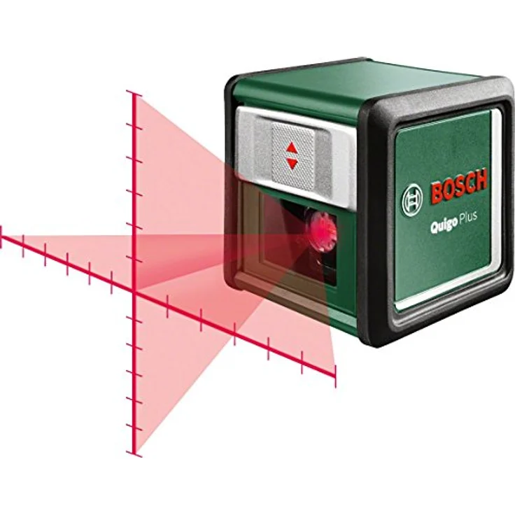 Bosch Kreuzlinienlaser Quigo Plus (mit Stativ, Reichweite 7m, im Karton, Rot Laser mit Stativ ) – Bild 2