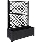 Kreher Spalier XL, Rankhilfe in Anthrazit mit integriertem Pflanzkasten, UV- und witterungsbeständig, breite Ausführung, 142 cm hoch