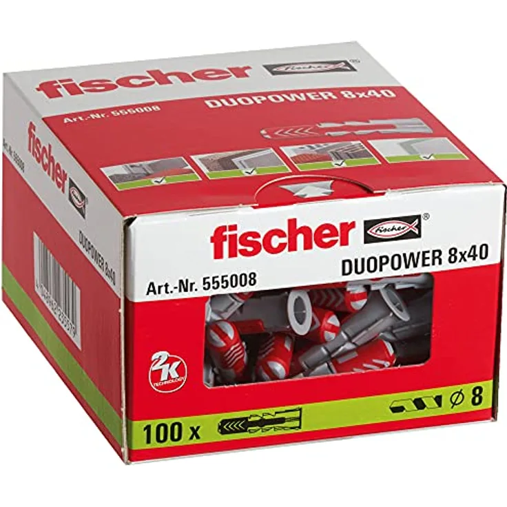 fischer 555008 DUOPOWER 8 X 40 (100) - Preisvergleich