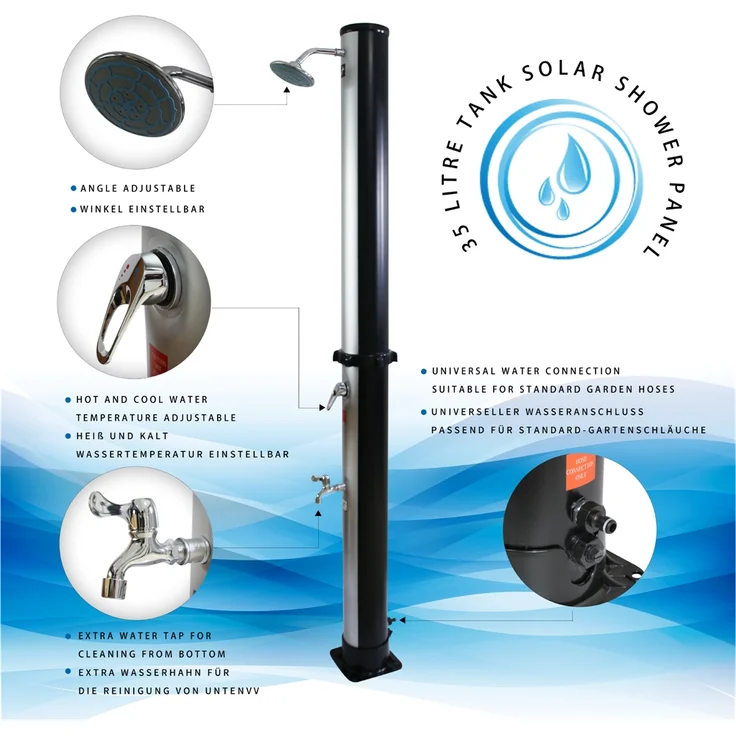 Mucola Solardusche, mit 35 Liter Speicherkapazität – Bild 2