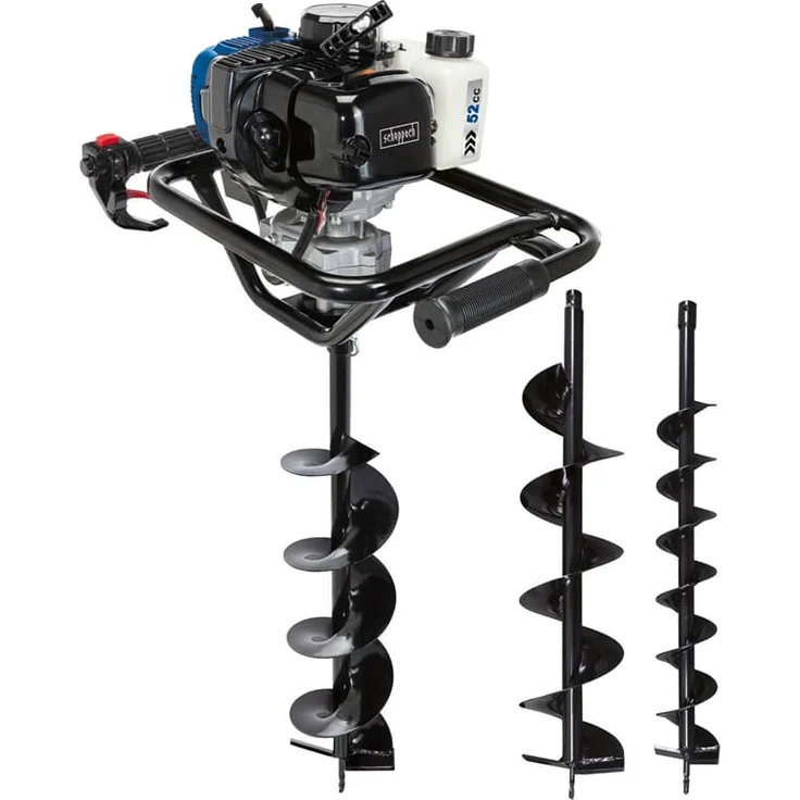 Scheppach Benzin Erdbohrer EB2000 | Erdlochbohrer Pfahlbohrer Gartenbohrer | Bohrerlänge 800mm | handlich mit 2 Griffen | 1450W Leistung | max. 200mm Bohrlöcher | inkl. 100, 150, 200mm Bohrer – Bild 1