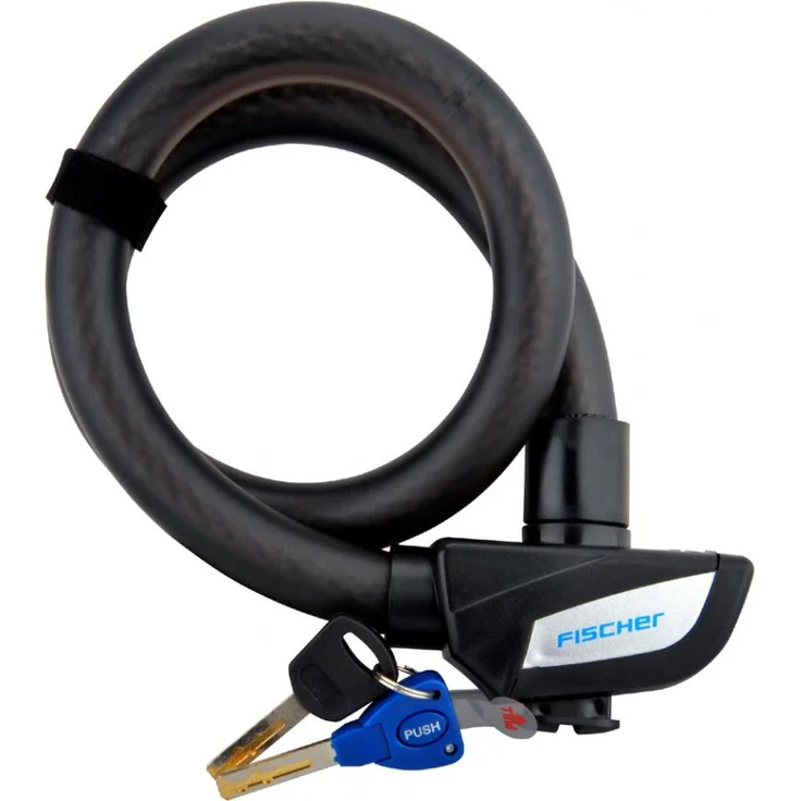 FISCHER Seil-Fahrradschloss, Länge: 850 mm, schwarz – Bild 1