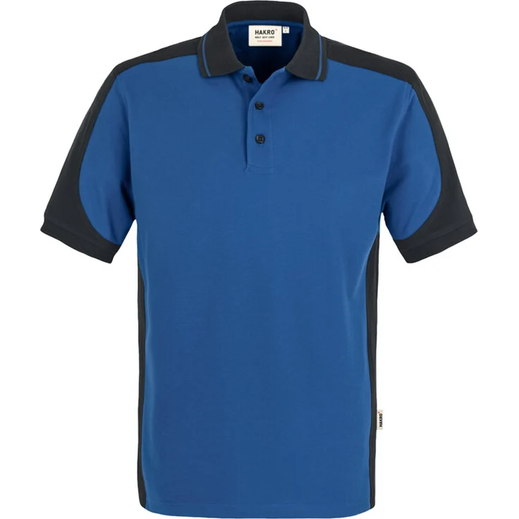 HAKRO Poloshirt Contrast Mikralinar 839, royalblau/anthrazit, L – Bild 1