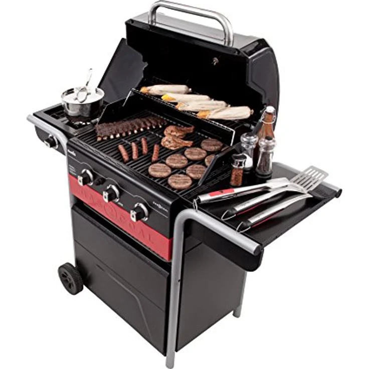 Char-Broil 330 Hybrid Gas2Coal Gasgrill, 3 Brenner, direktes Grillen, indirektes Grillen, für 6-8 Personen, Grillfläche 62 x 43 cm – Bild 6