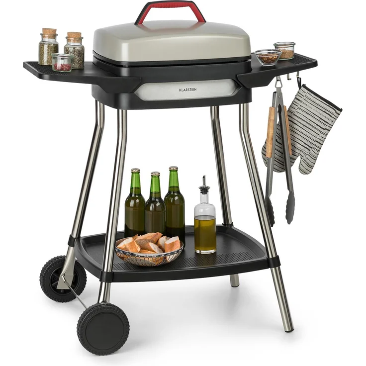 Gatsby Elektrogrill 2000W Antihaft-Grillfläche Seitentische beige / schwarz Schwarz / beige – Bild 2